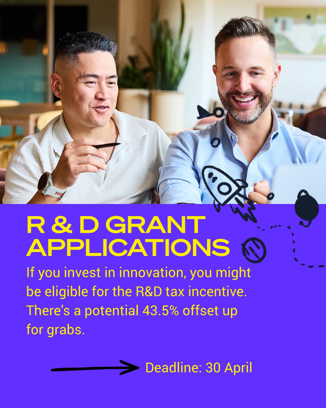 If research and development is part of what your company does, you may be eligible for the R&D tax incentive ✅
Link in stores for more info and to apply!
🚀
