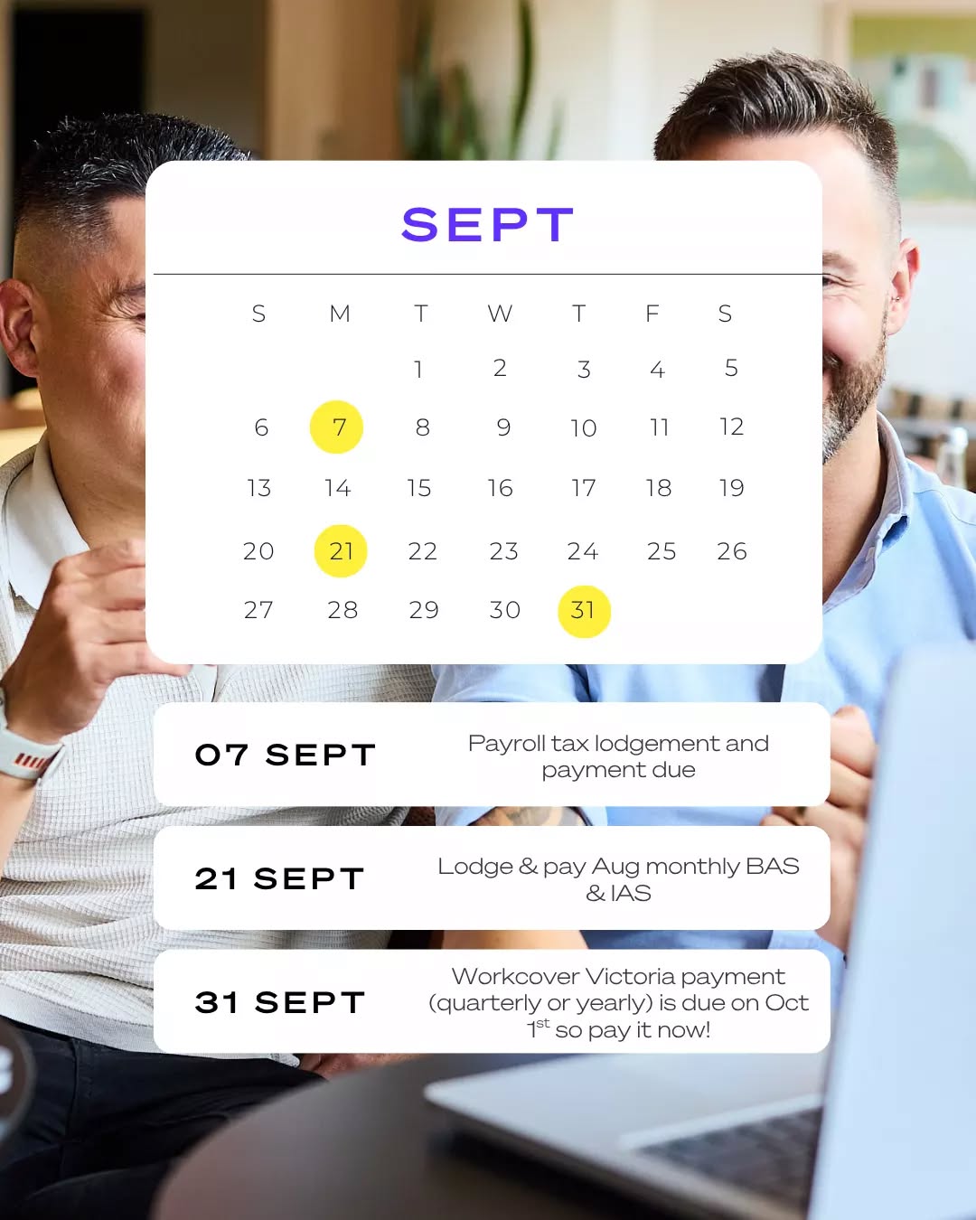 Dates to save for your Sept calendar 📅