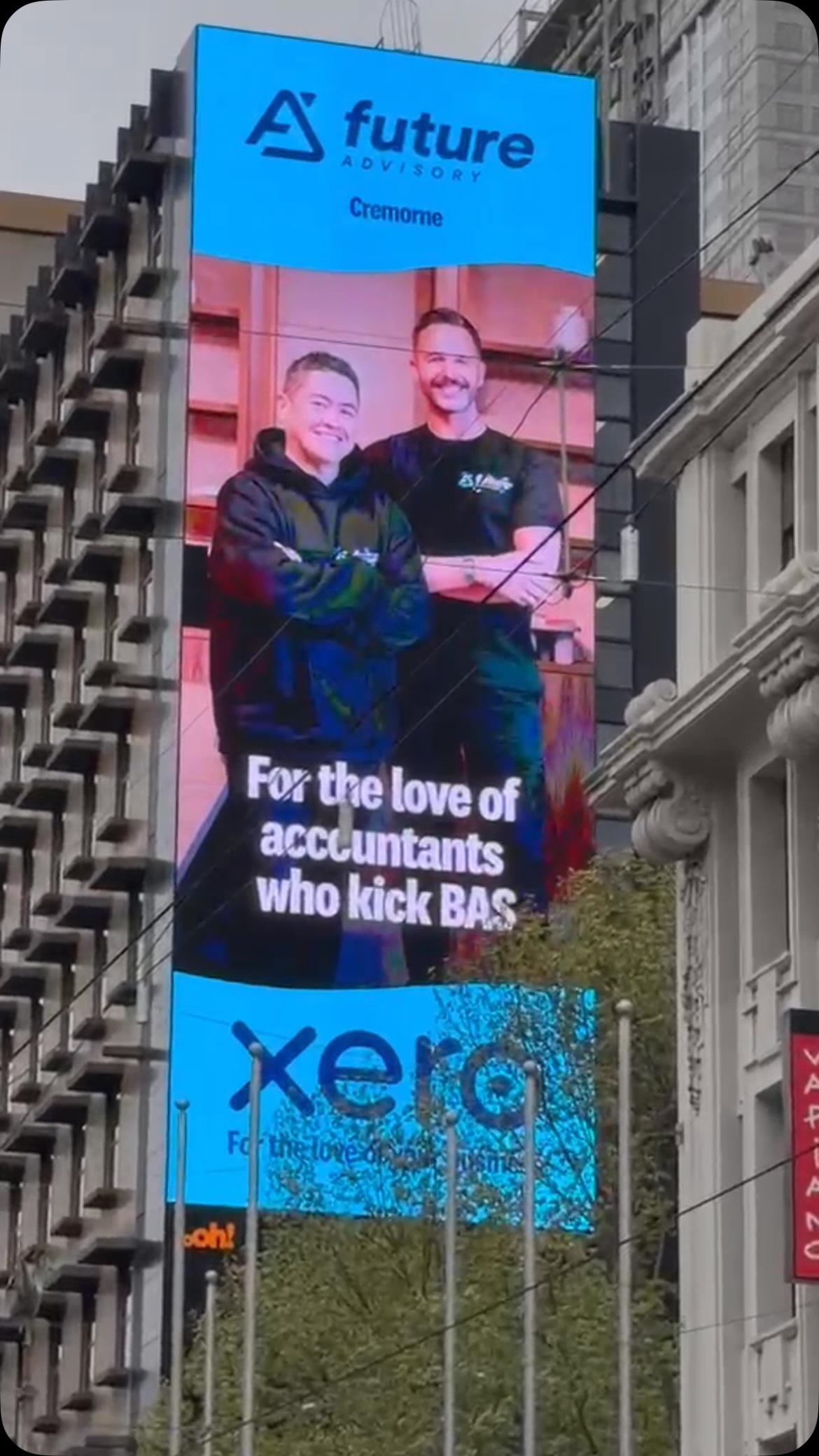 Greg & Jase on Australia’s biggest billboard 🤯 thanks to @xero for the opportunity!